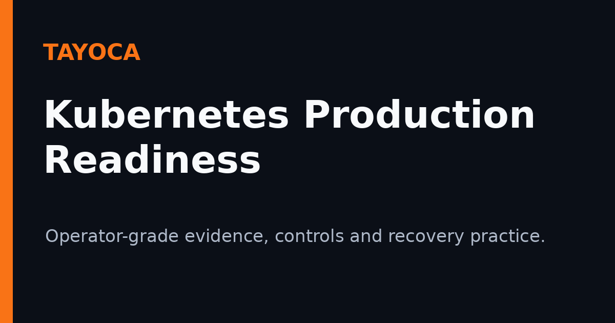 Kubernetes production readiness checklist preview